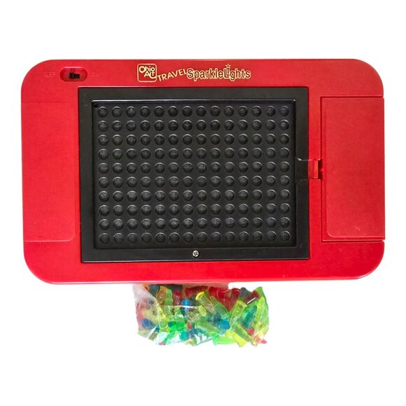 Vintage Sparkle Lights Up Illuminated Peg Drawing Toy Car Travel Battery Fun Kid - Picture 4 of 7